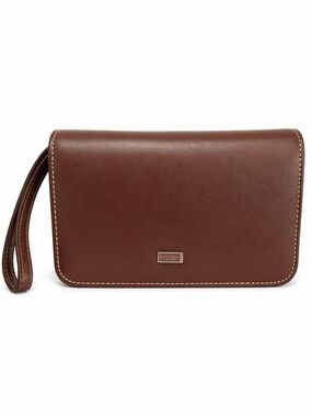 Buxton Brown Leather Crossbody Wallet Bag